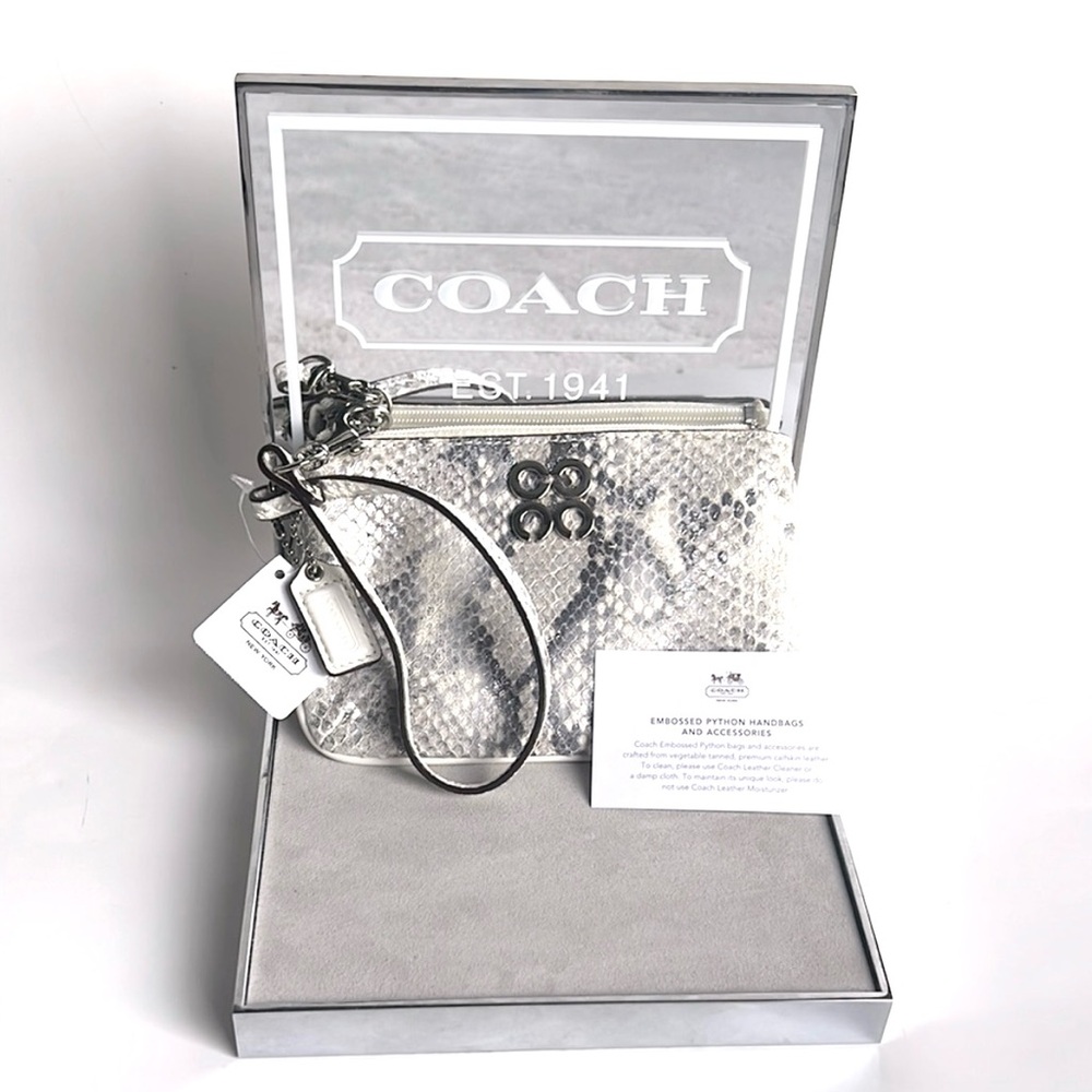 NWT Coach Silver Python Wristlet, size 6.5”x 4” - Picture 2 of 4